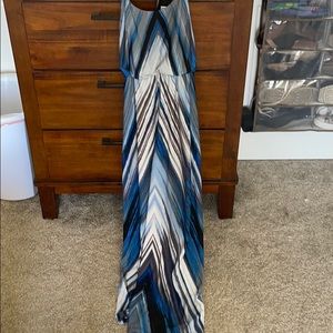 Blue multicolored maxi dress